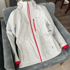 Columbia Whirlibird interchange 3 in 1 womens jacket, size large, color coral